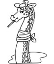 esquisse girafe à colorier