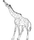 clip art girafe noir & blanc a imprimer