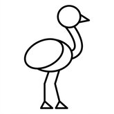 Coloriage grue très simple : grandes zones à colorier, pour tout-petits (Toupty.com)