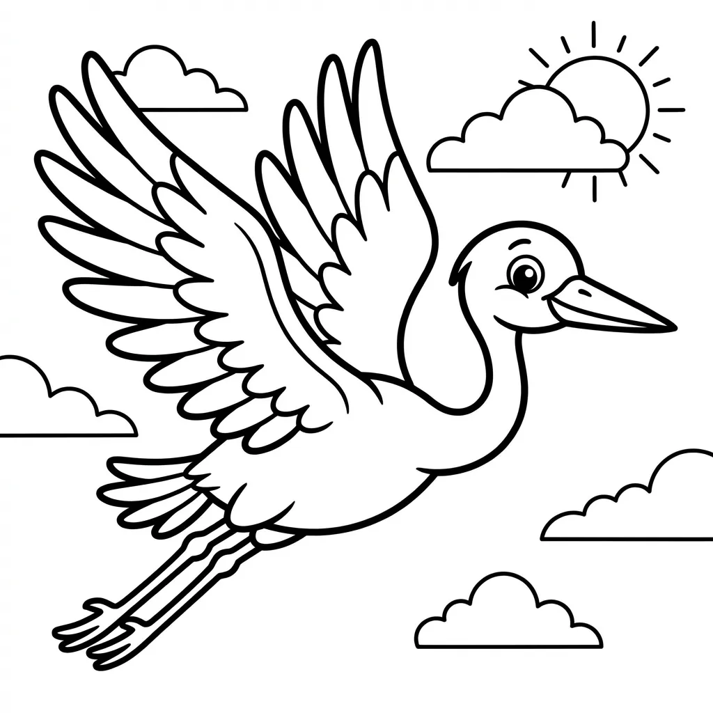 coloriage-grue Page 3