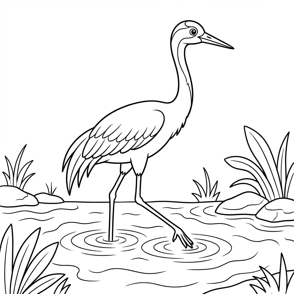 coloriage-grue Page 4