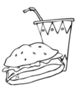 hamburger avec boisson
