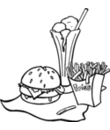 hamburger frites et glace