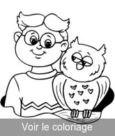 a colorier :coloriage hibou