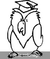 hibou clip art a colorier