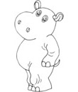 crocquis hippopotame pour coloriage