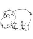 coloriage hippopotame noir et blanc pour coloriage