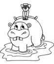 hippopotame esquisse gratuit a colorier