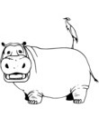image hippopotame pour coloriage