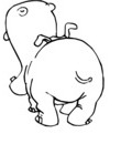 coloriage hippopotame noir & blanc a colorier