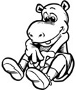 hippopotame image noir & blanc gartuite
