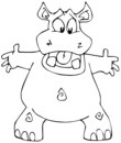 hippopotame dessin impression et coloriage