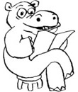  image hippopotame a colorier