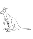 kangourou clip art a imprimer & colorier
