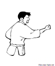 coloriage de karate