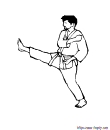 coloriage de karate