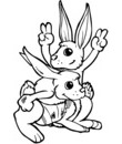 clip art lapin noir & blanc a imprimer