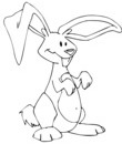 image GIF lapin noir & blanc pour colorier