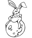 imprimer et colorier clip art lapin