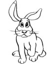 lapin clip art a colorier