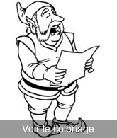 Coloriage Lutin et la liste de cadeau | Toupty.com