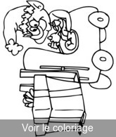 Coloriage Lutin et très gros cadeau | Toupty.com