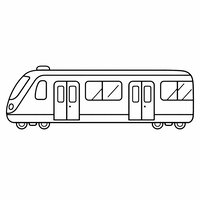 Coloriage métro moderne aux formes arrondies, grandes vitres et portes visibles, enfant | Toupty.com