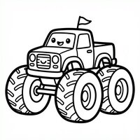 Coloriage mini monster truck chibi à imprimer | Toupty.com