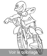 coloriage garçon sur moto de cross