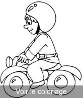 coloriage petit garçon sur sa moto