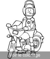 coloriage policier motard