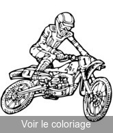 coloriage motard faisant du cross