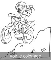 coloriage fille sur moto de cross