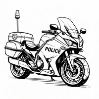 Coloriage moto de police sportive, style moderne, facile à colorier | Toupty.com