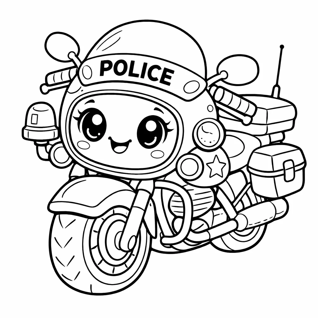 coloriage-moto-police Page 2
