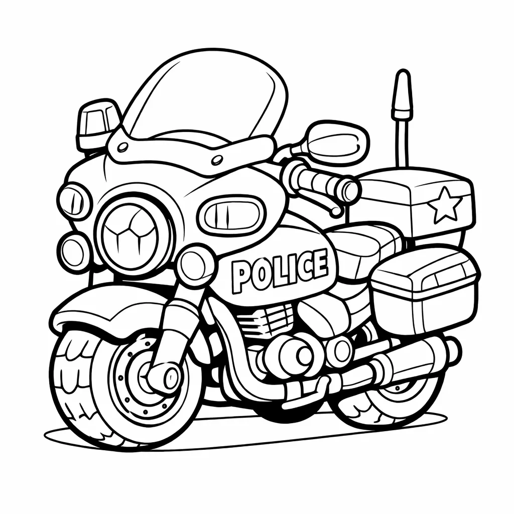 coloriage-moto-police Page 3