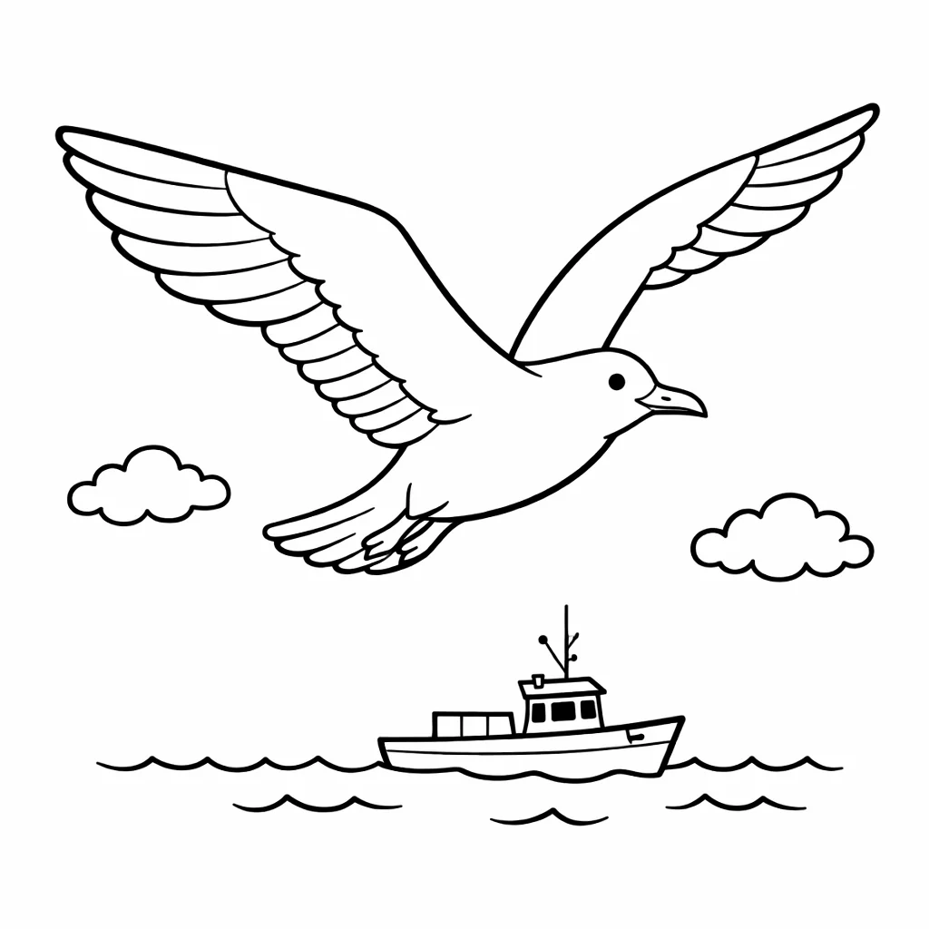 coloriage-mouette Page 4