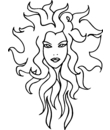 coloriage tte de Méduse aux serpents en guise de cheveux