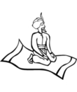 coloriage héro sur son tapis volant
