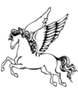 coloriage du cheval pégase en plein vol