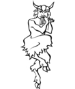 coloriage Dieu PAN, créature mi-homme mi-bouc