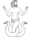 Le dieu Protée avec des serpents