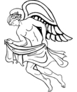 divinité masculine avec des ailes