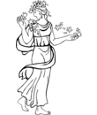 déesse grecque avec fleurs