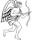 Homme ailé avec arc et flèches
