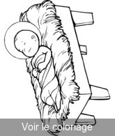 Coloriage Petit Jésus dans son berceau | Toupty.com