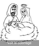 Coloriage Joseph, Marie et l'enfant Jésus | Toupty.com