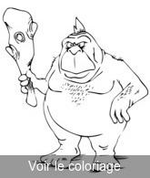 Coloriage Ogre avec une massue | Toupty.com