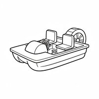 Coloriage pédalo maternelle : modèle très simple avec gros traits, enfant | Toupty.com