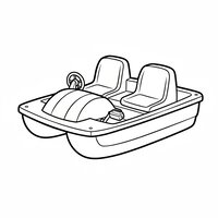 Coloriage pédalo double : pédalo familial avec deux sièges, facile pour enfant | Toupty.com